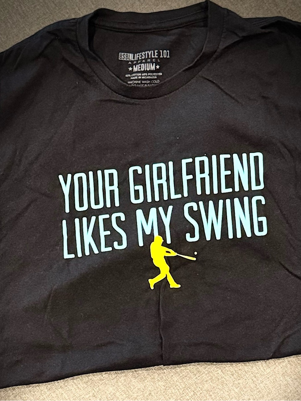BSBLifestyle 101 Men’s Black Graphic Tee - "Your Girlfriend Likes My Swing"